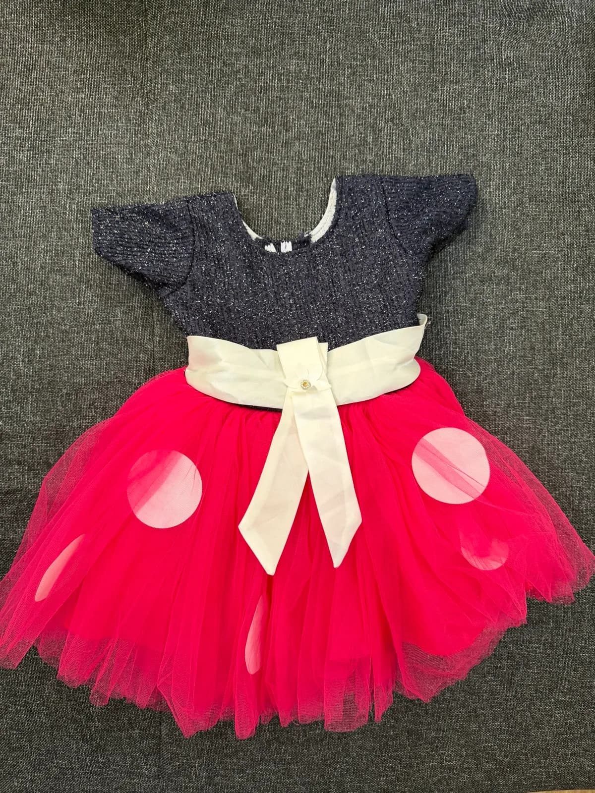 Black Sparkle Top + Pink Polka-Dot Tulle Dress