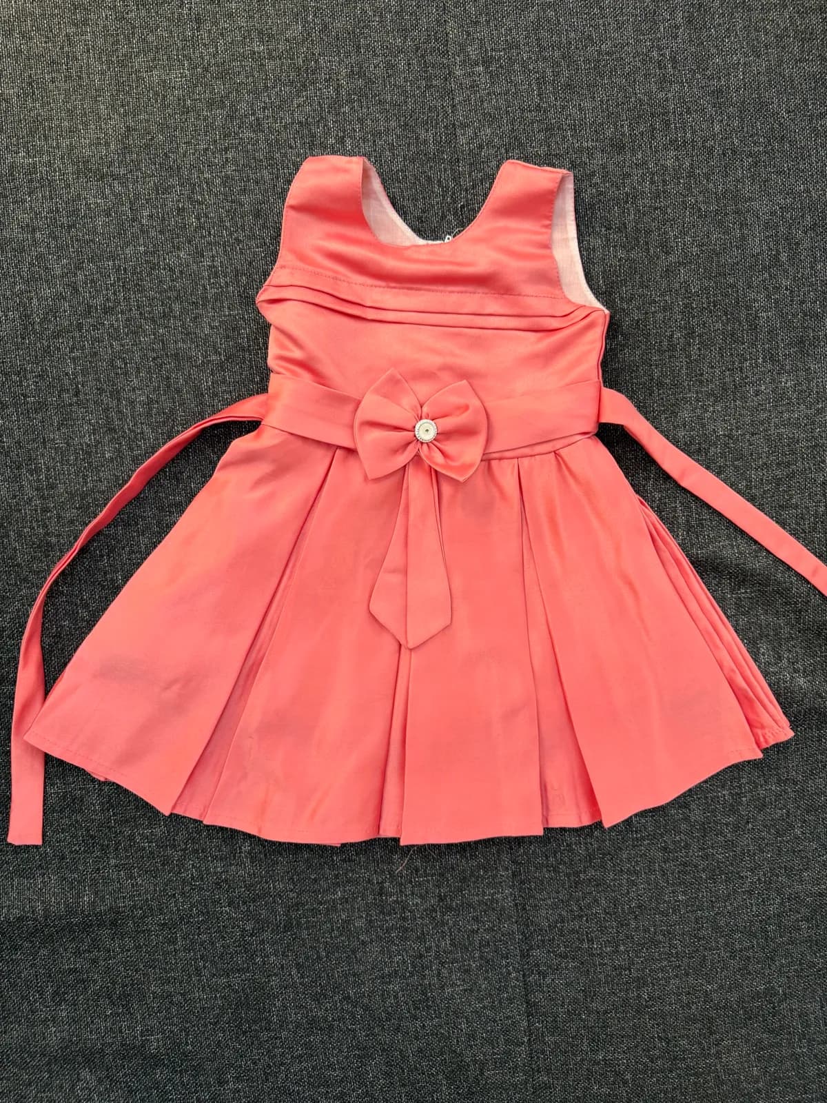 Coral Pink Bow-Front Dress