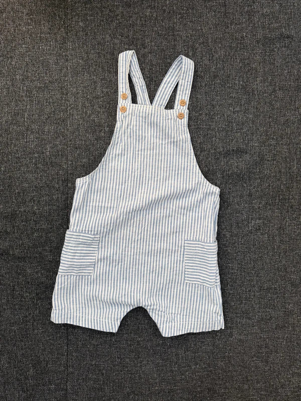 H&M Grey Striped Shortalls