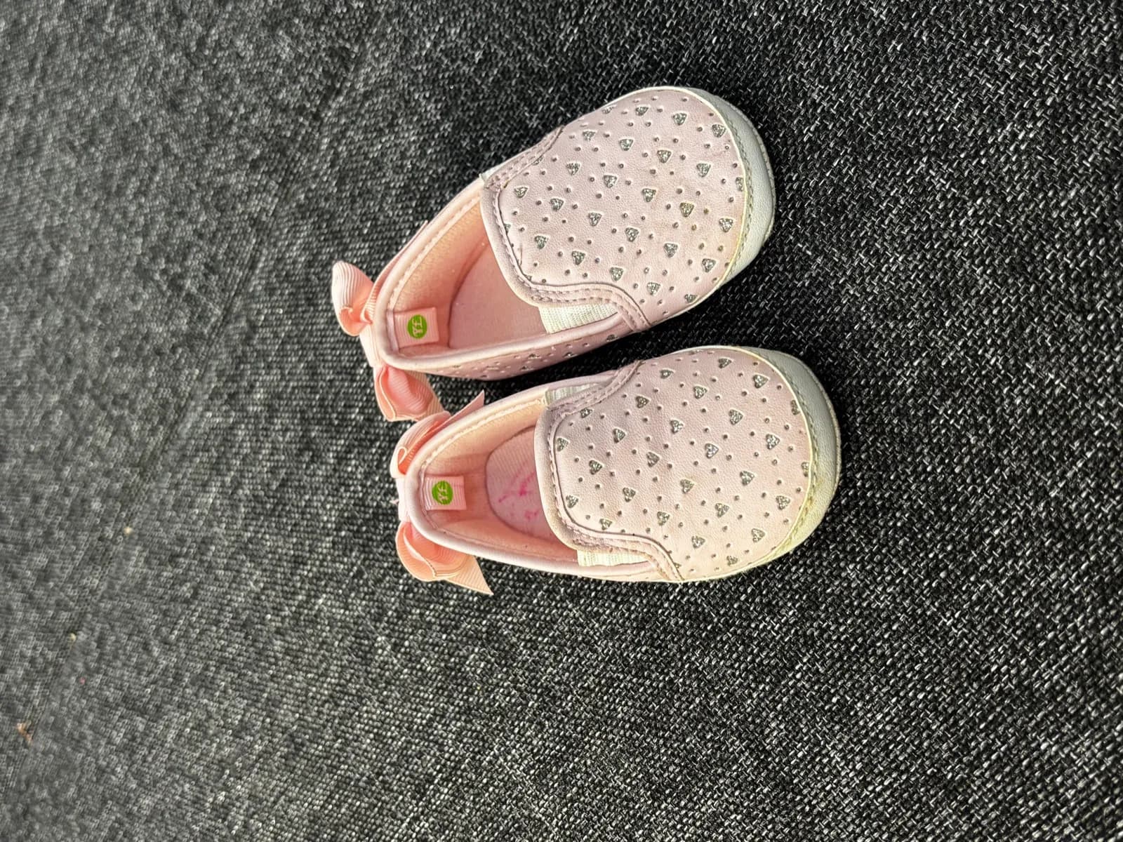 Pink Bow Slip-On Baby Shoes