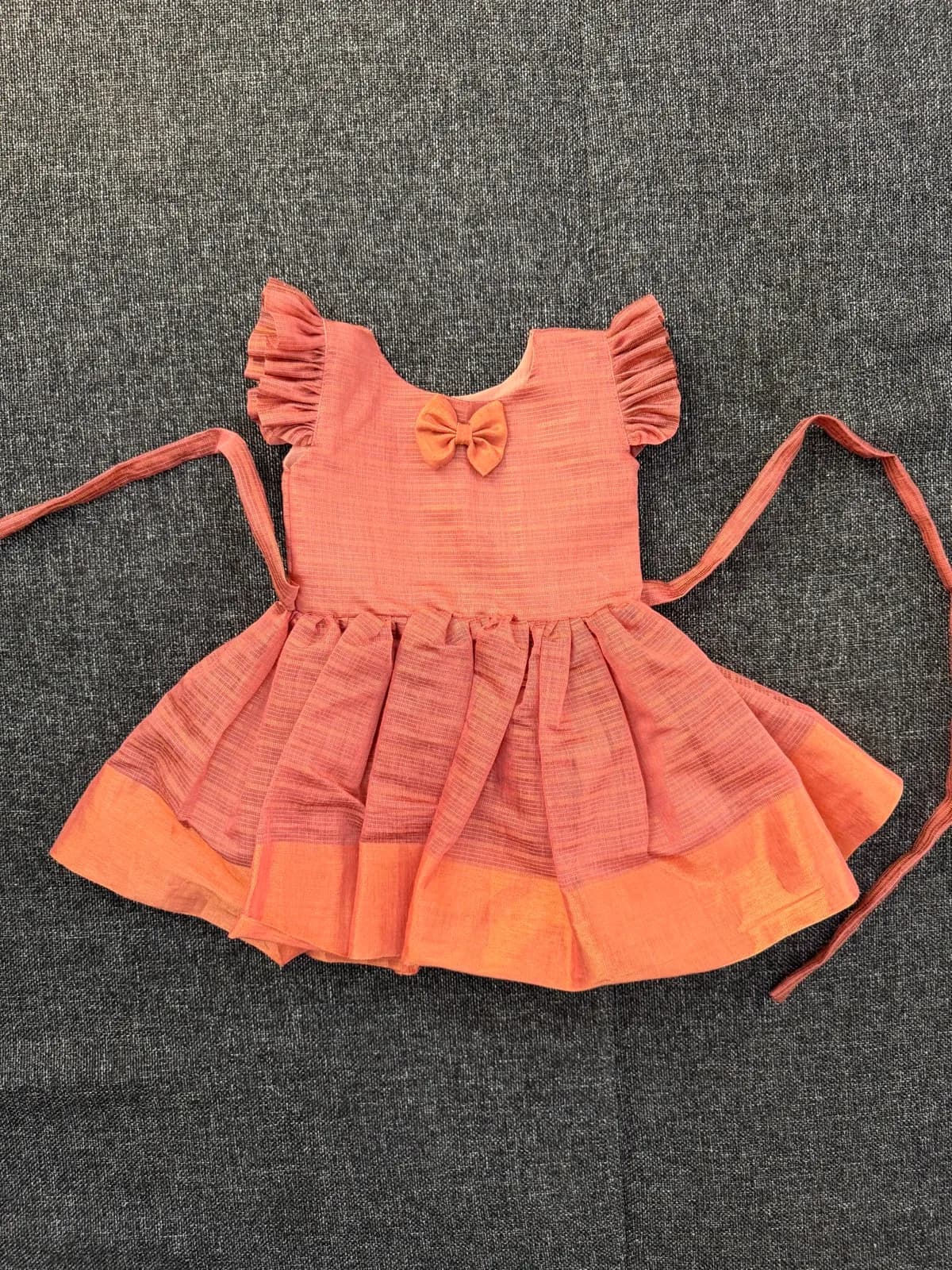 Dusty Rose Ruffle-Sleeve Dress