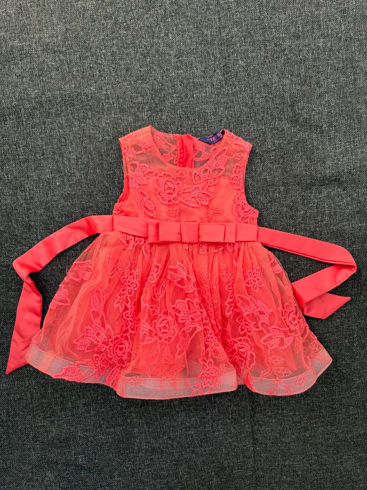 Coral Lace Party Dress