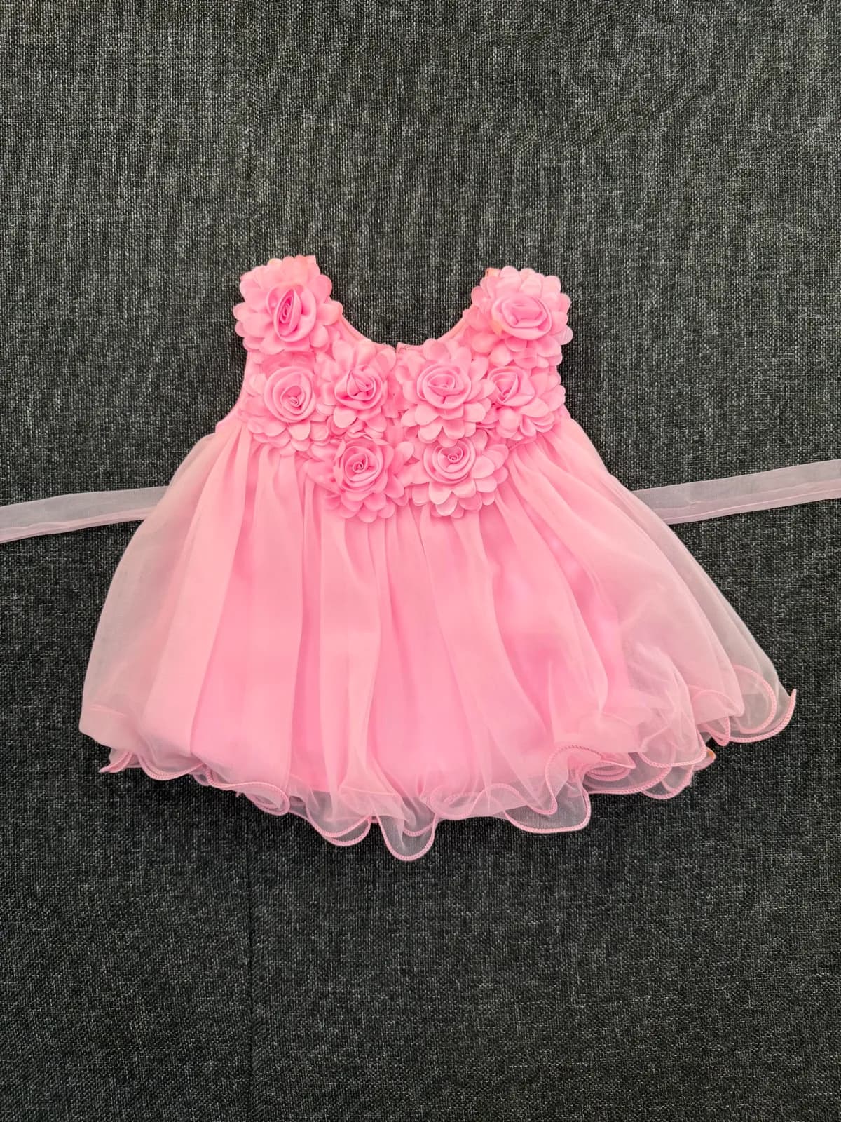 Pink Floral Tulle Party Dress